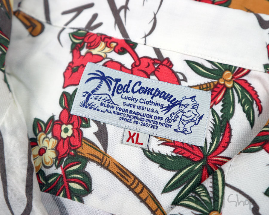 เสื้อฮาวาย TEDMAN - LUCKY OF ALOHA (White)