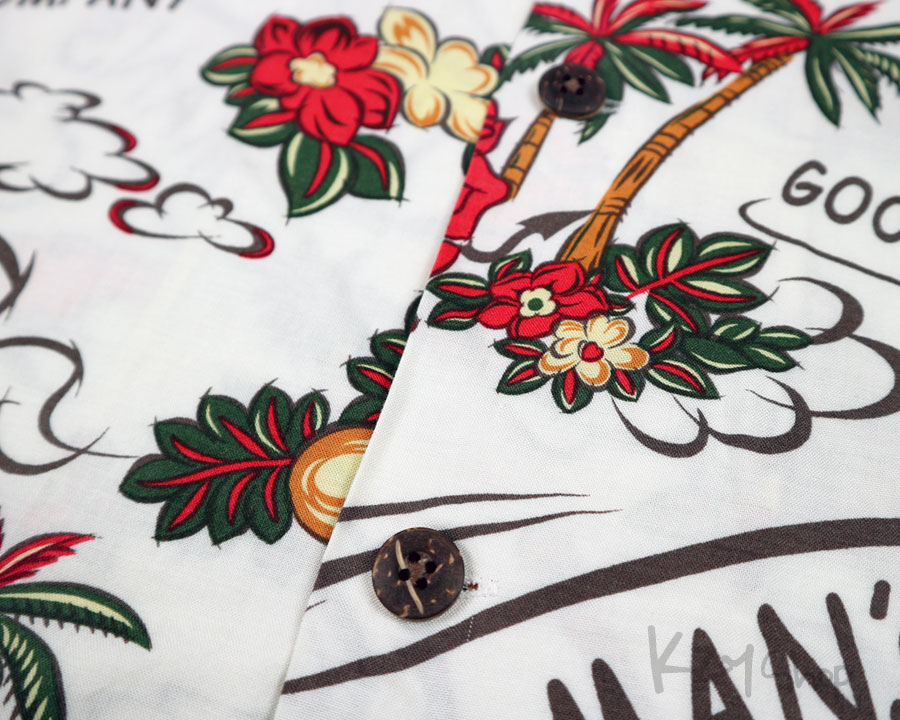 เสื้อฮาวาย TEDMAN - LUCKY OF ALOHA (White)