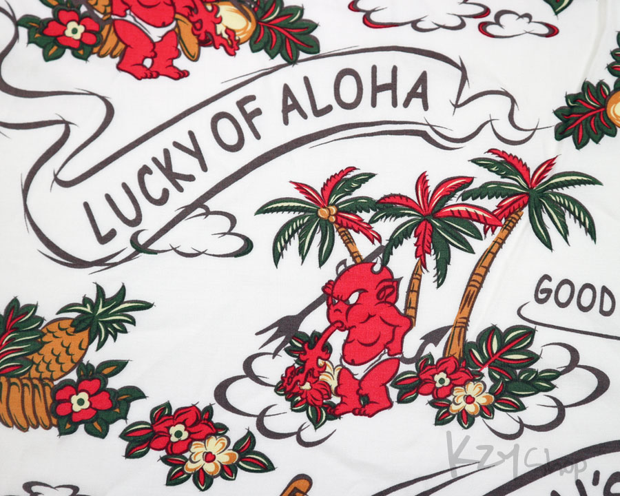 เสื้อฮาวาย TEDMAN - LUCKY OF ALOHA (White)