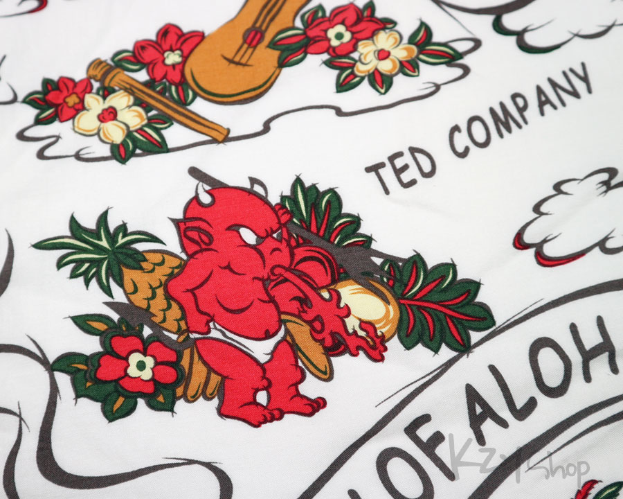 เสื้อฮาวาย TEDMAN - LUCKY OF ALOHA (White)