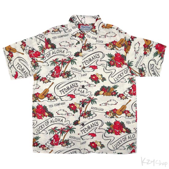 เสื้อฮาวาย TEDMAN - LUCKY OF ALOHA (White)
