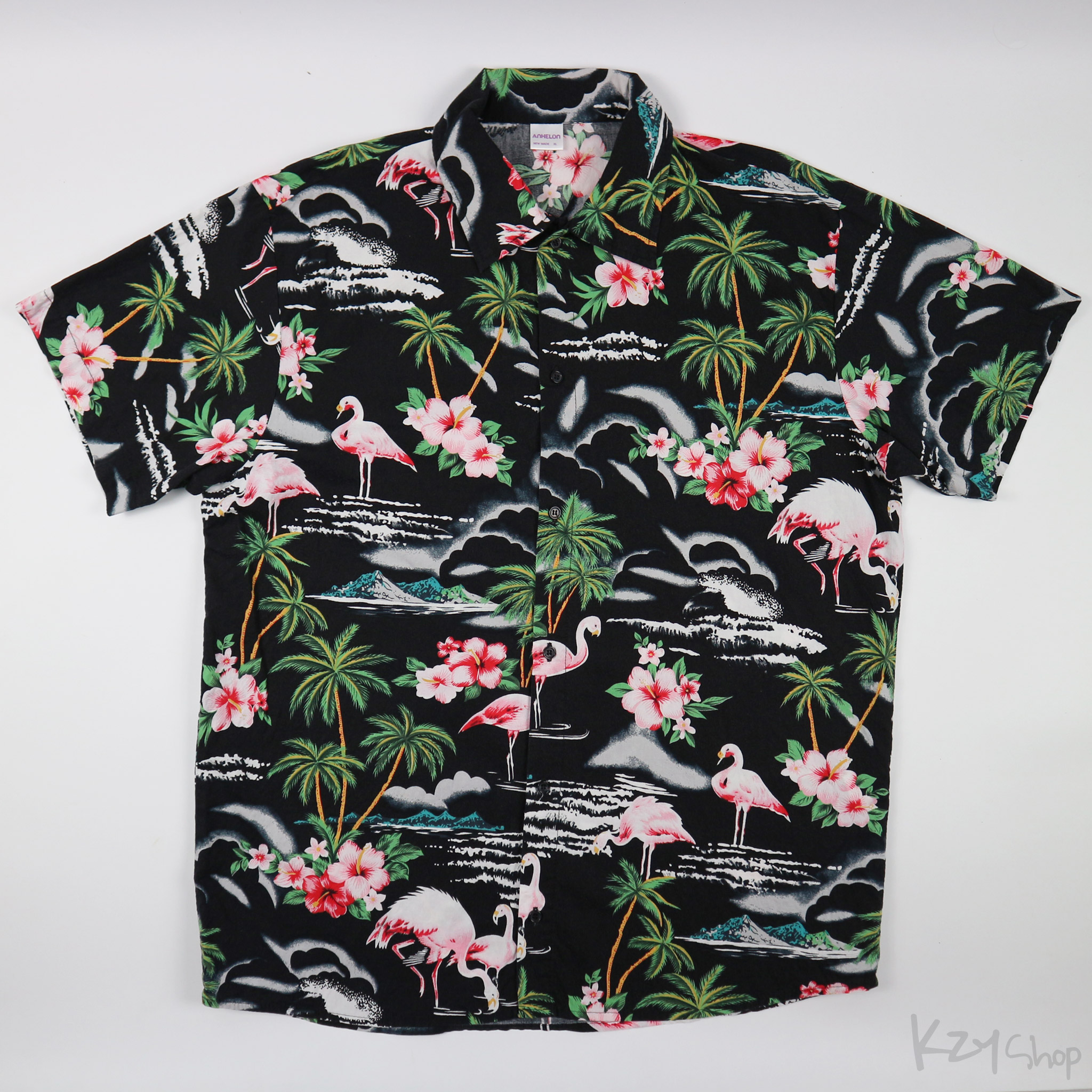 เสื้อฮาวาย ANHELON - Pink Flamingos