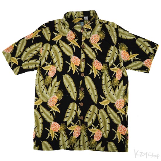 Hawaii-PINEAPPLE-MOON-kzyshop เสื้อฮาวาย PINEAPPLE MOON ลาย สับปะรด ใบไม้
