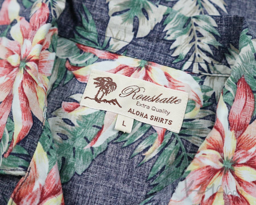 เสื้อฮาวาย Roushatte ลาย ดอกไม้ ใบไม้