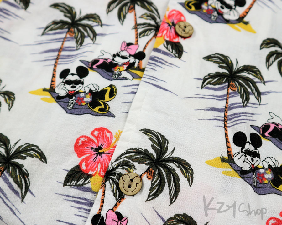 เสื้อฮาวาย Disney ลาย Mickey & Minnie mouse