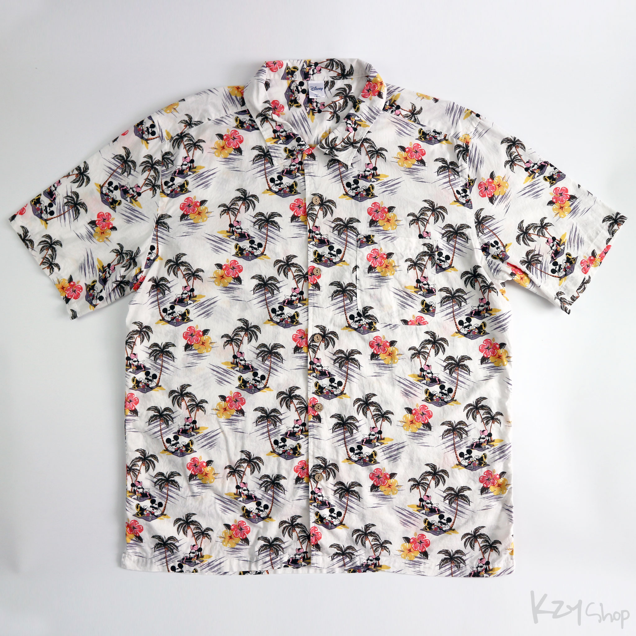 เสื้อฮาวาย Disney ลาย Mickey & Minnie mouse