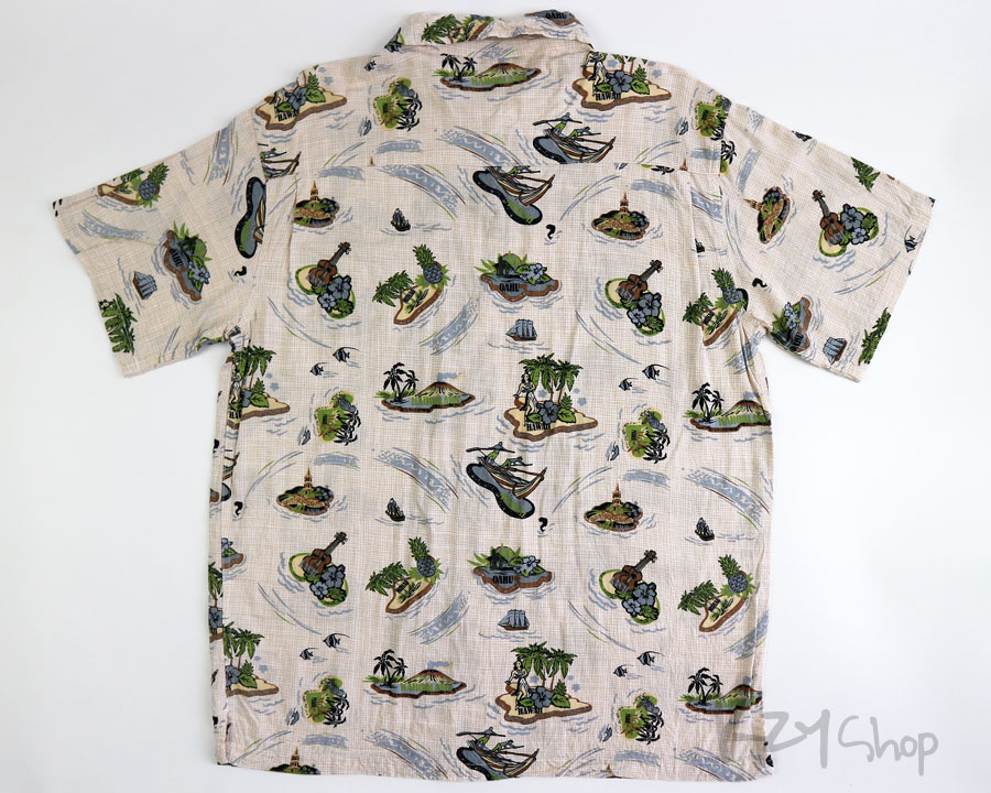 เสื้อฮาวาย HOL BROOK ลาย เกาะ สาวฮูล่า อูคูเลเล่