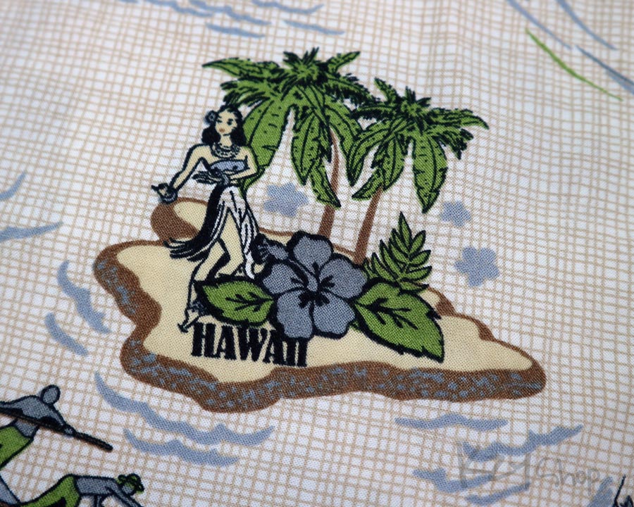 เสื้อฮาวาย HOL BROOK ลาย เกาะ สาวฮูล่า อูคูเลเล่