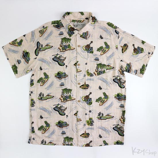 เสื้อฮาวาย HOL BROOK ลาย เกาะ สาวฮูล่า อูคูเลเล่