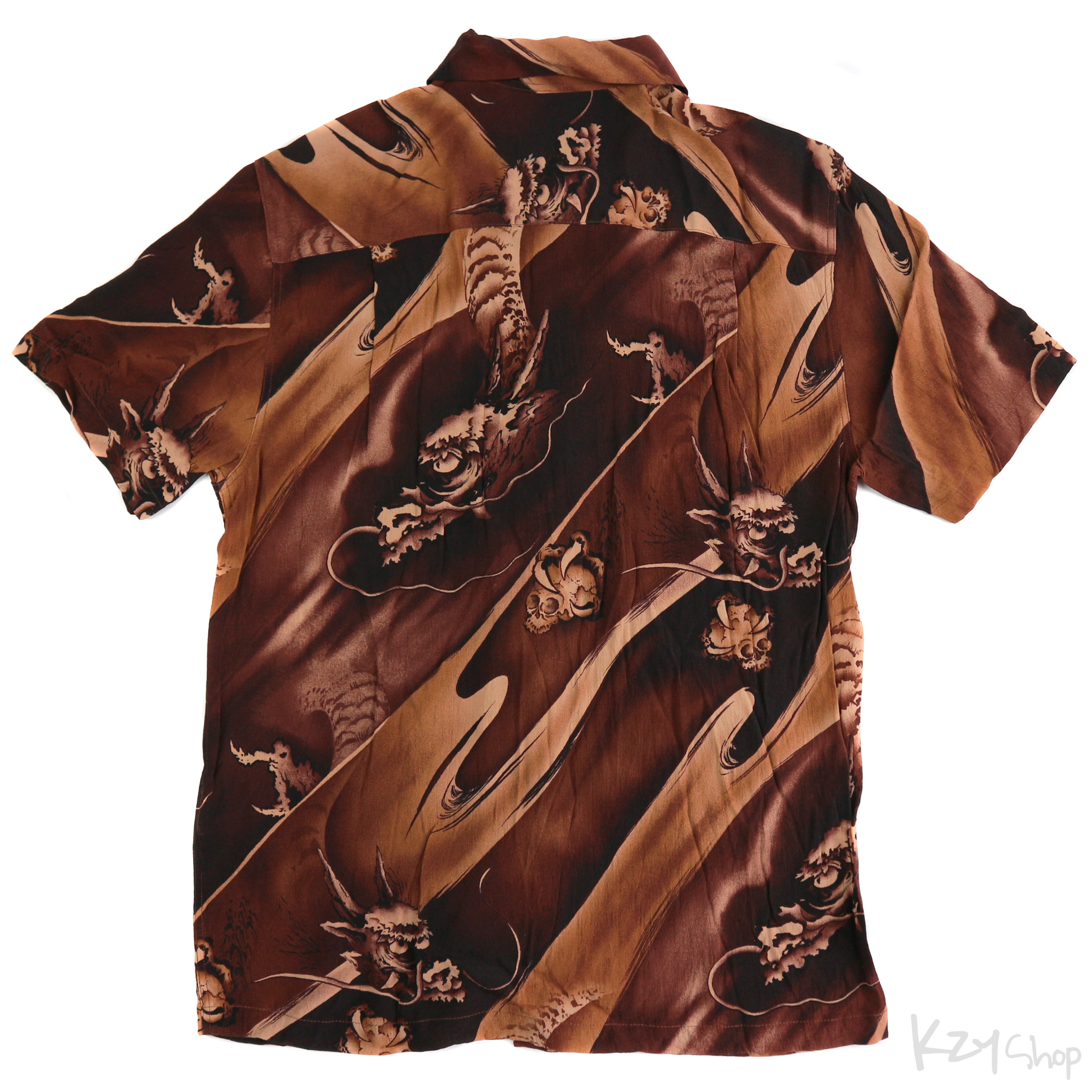 เสื้อฮาวายลายญี่ปุ่น Oniwa soto ลาย มังกรถือหัวกะโหลก