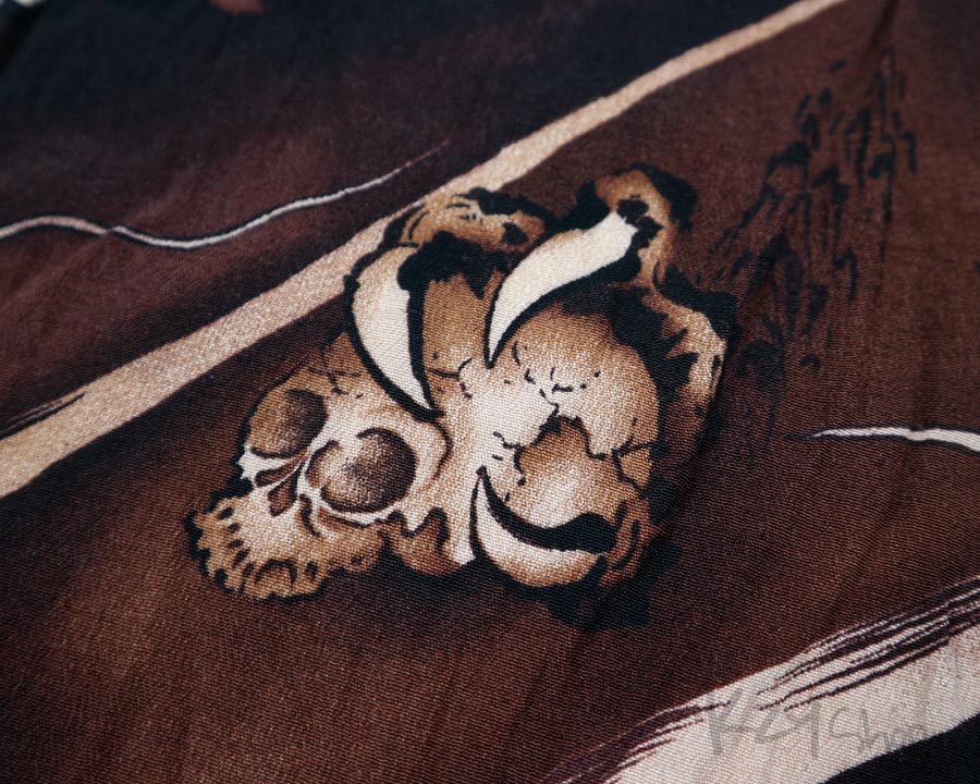 เสื้อฮาวายลายญี่ปุ่น Oniwa soto ลาย มังกรถือหัวกะโหลก