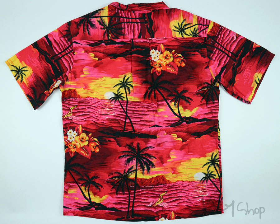 เสื้อฮาวาย Palmwave ลาย คนเล่นกระดานโต้คลื่น