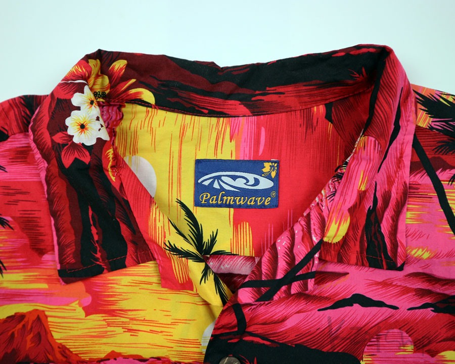 เสื้อฮาวาย Palmwave ลาย คนเล่นกระดานโต้คลื่น