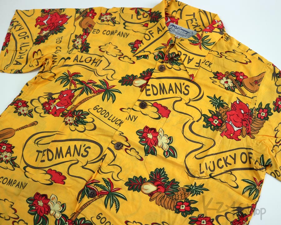 เสื้อฮาวาย TEDMAN - LUCKY OF ALOHA (Yellow)