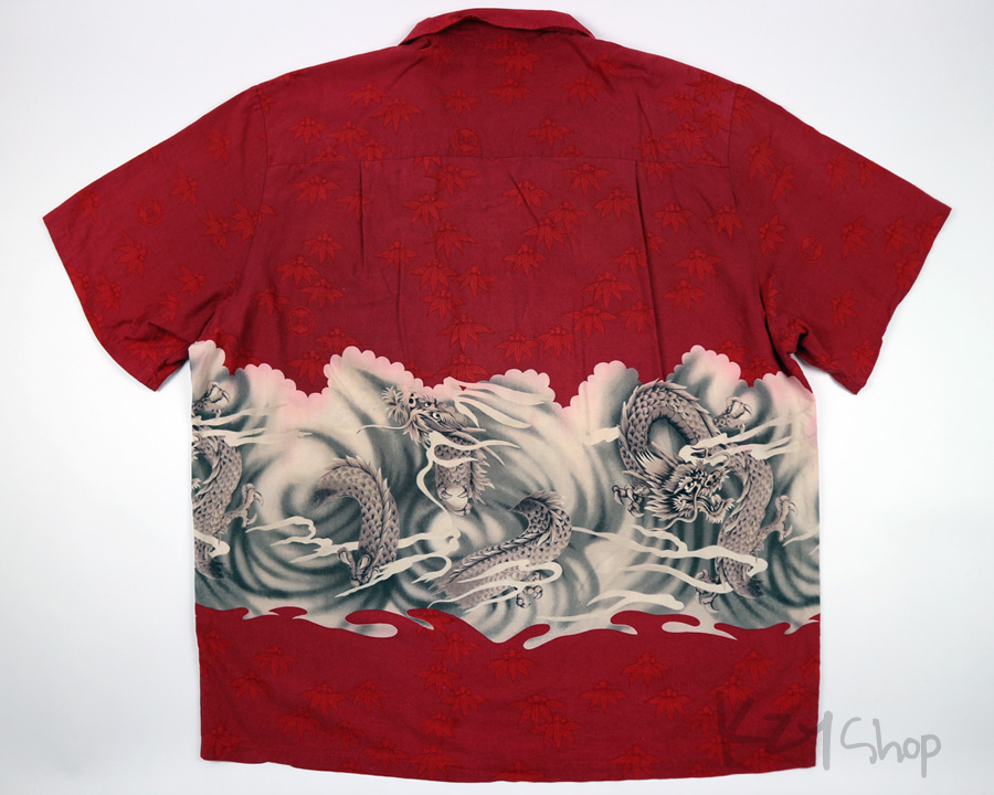 เสื้อฮาวายลายญี่ปุ่น Hawaiian ISLANDS ลาย มังกร