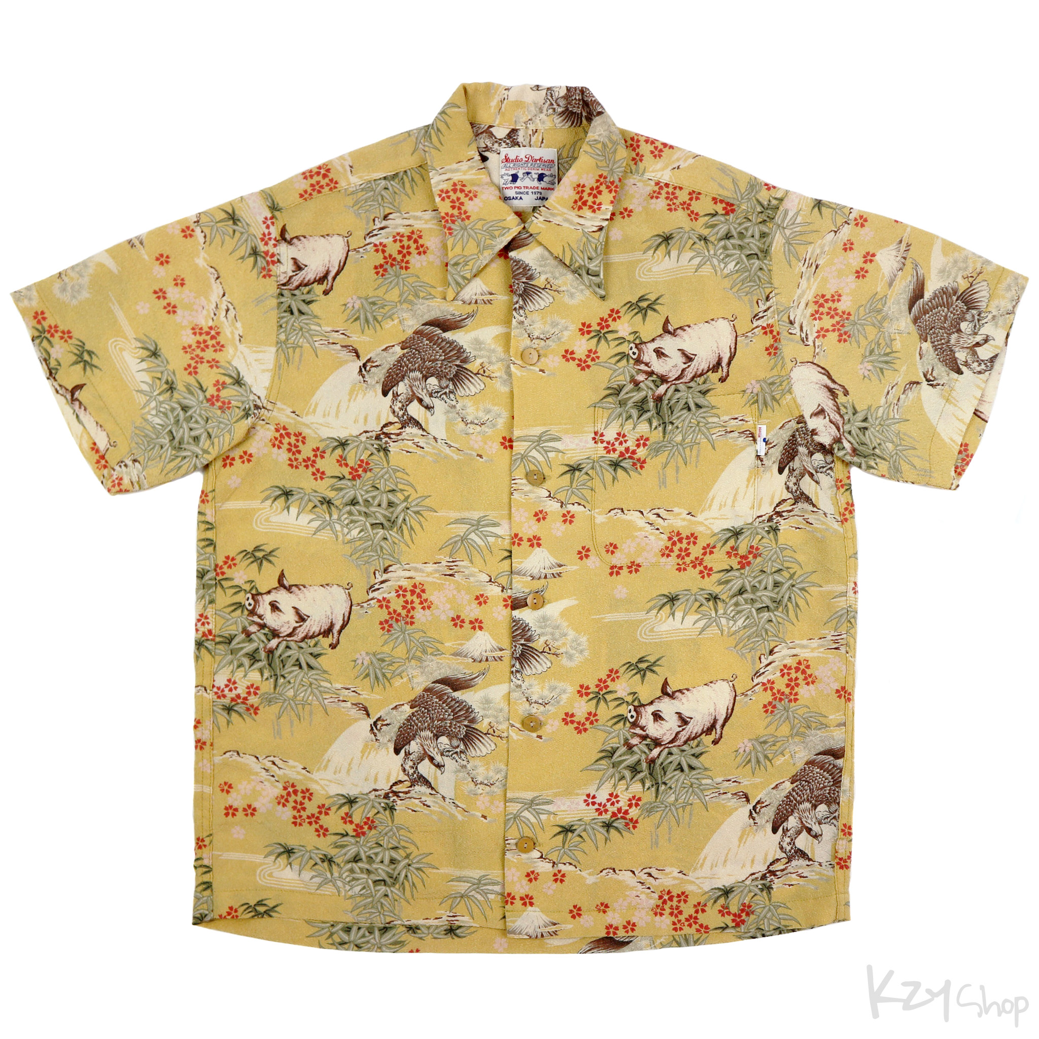 เสื้อฮาวายลายญี่ปุ่น STUDIO D'ARTISAN - Hawk Pig