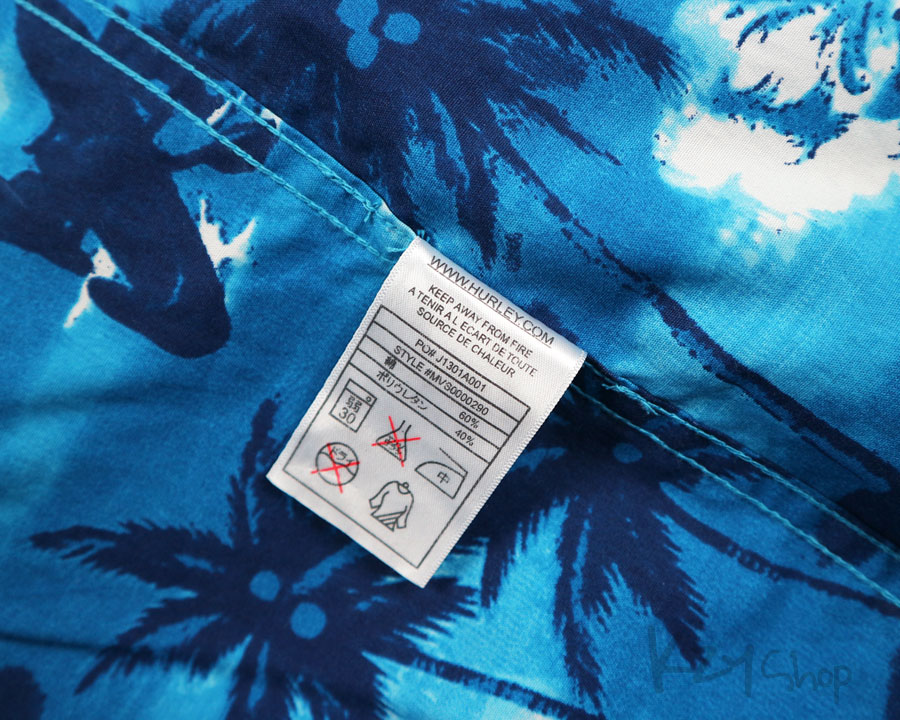เสื้อฮาวาย Hurley ลาย วิวทะเล ต้นมะพร้าว