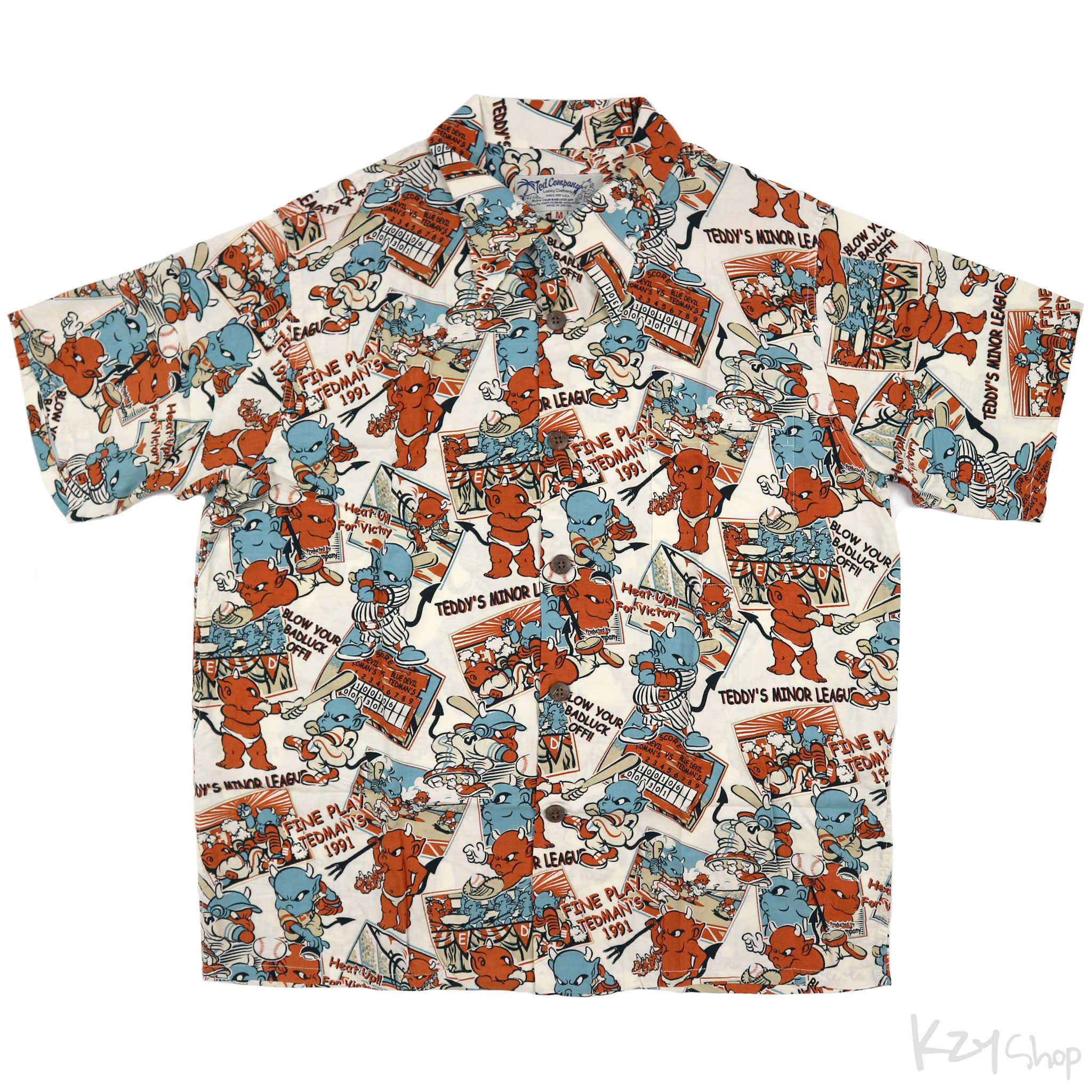 เสื้อฮาวาย TEDMAN - BASEBALL TEDMAN (White)