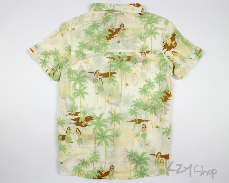 เสื้อฮาวาย marna ลาย สาวฮูล่า ต้นมะพร้าว