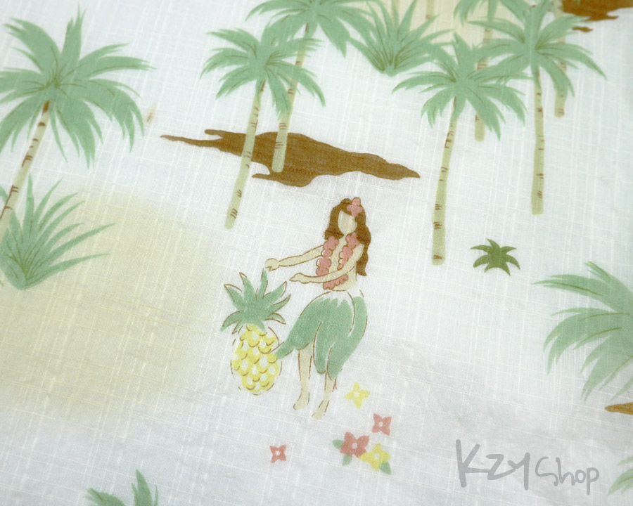 เสื้อฮาวาย marna ลาย สาวฮูล่า ต้นมะพร้าว