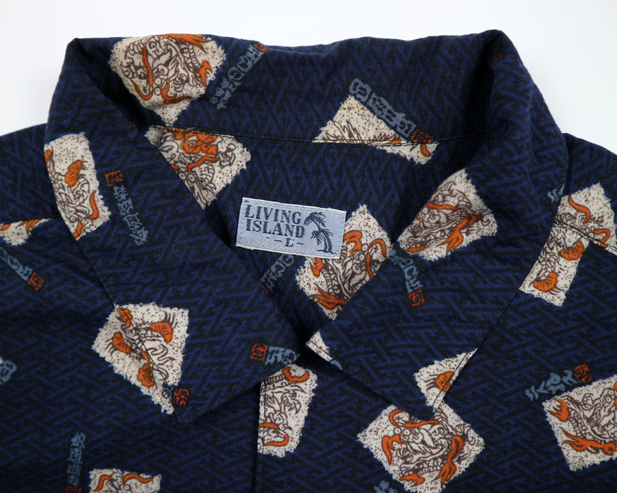 เสื้อฮาวายลายญี่ปุ่น LIVING ISLAND ลาย มังกร