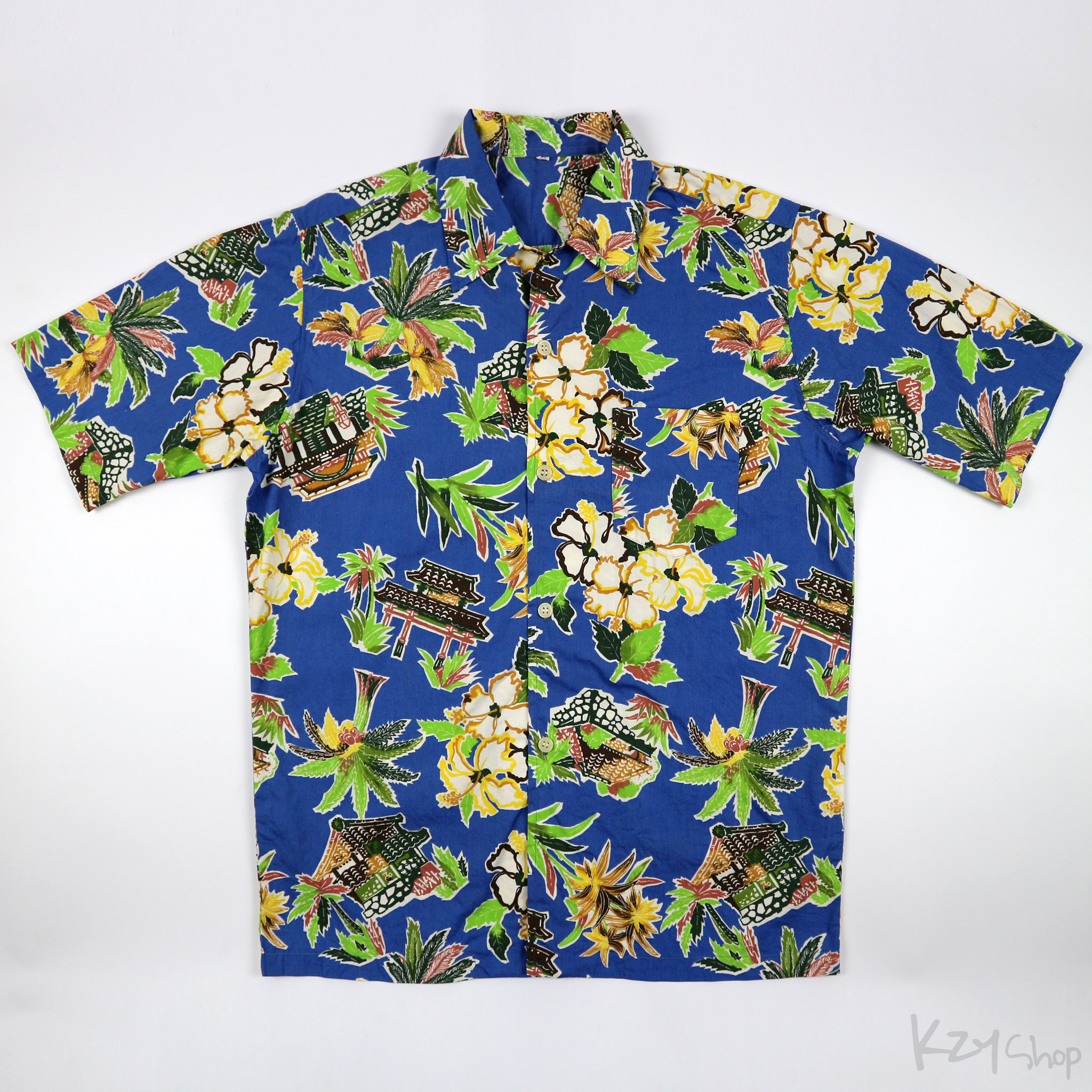 เสื้อฮาวายลายญี่ปุ่น ลาย วัดญี่ปุ่น