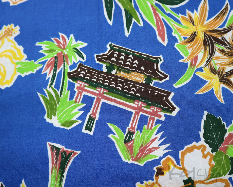 เสื้อฮาวายลายญี่ปุ่น ลาย วัดญี่ปุ่น