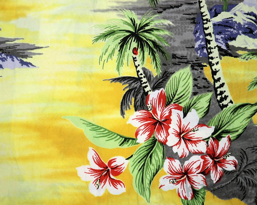เสื้อฮาวาย Kaluluwa ลาย วิวทะเล สายรุ้ง ต้นมะพร้าว ดอกไม้