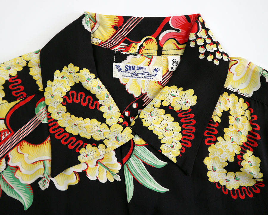 เสื้อฮาวาย SUN SURF - MACINTOSH UKULELE (Black)