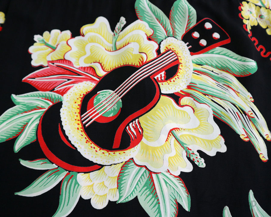 เสื้อฮาวาย SUN SURF - MACINTOSH UKULELE (Black)