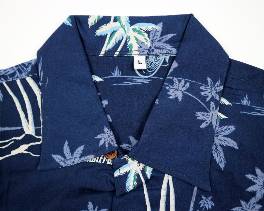 เสื้อฮาวาย UNDERLINE - HARLEY DAVIDSON (NAVY)