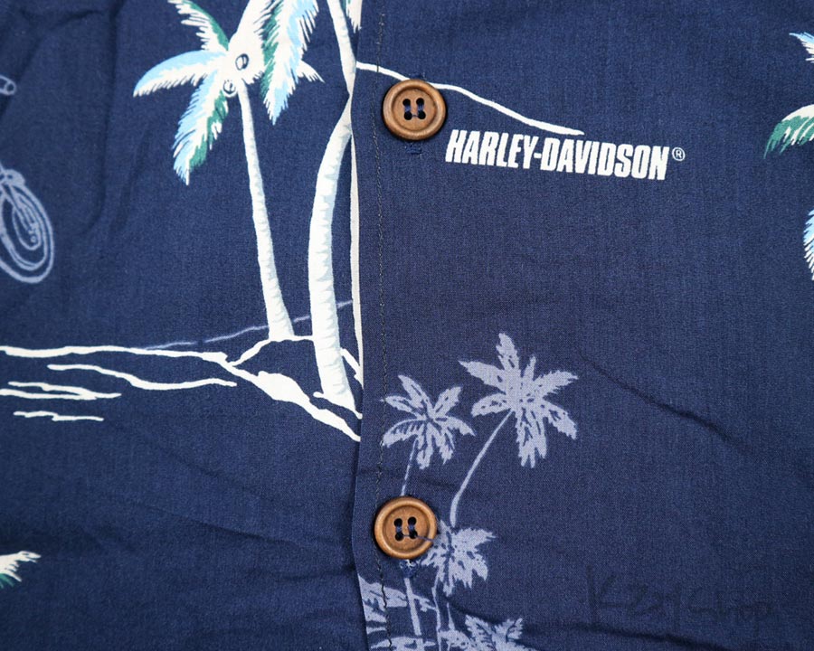 เสื้อฮาวาย UNDERLINE - HARLEY DAVIDSON (NAVY)