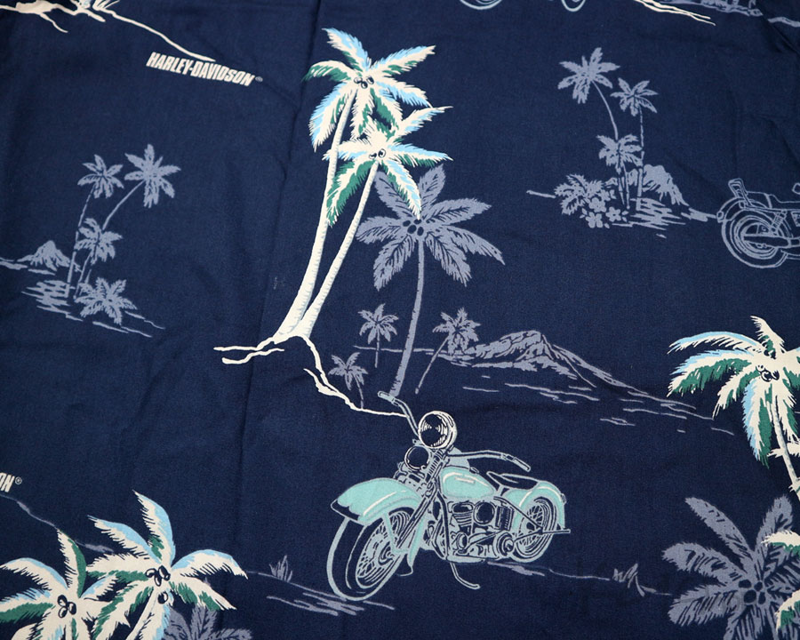 เสื้อฮาวาย UNDERLINE - HARLEY DAVIDSON (NAVY)