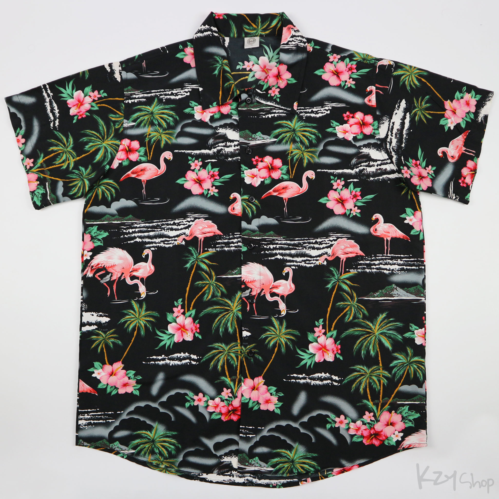 เสื้อฮาวาย NM ลาย Pink Flamingos
