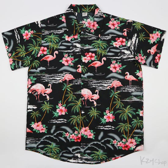 เสื้อฮาวาย NM ลาย Pink Flamingos