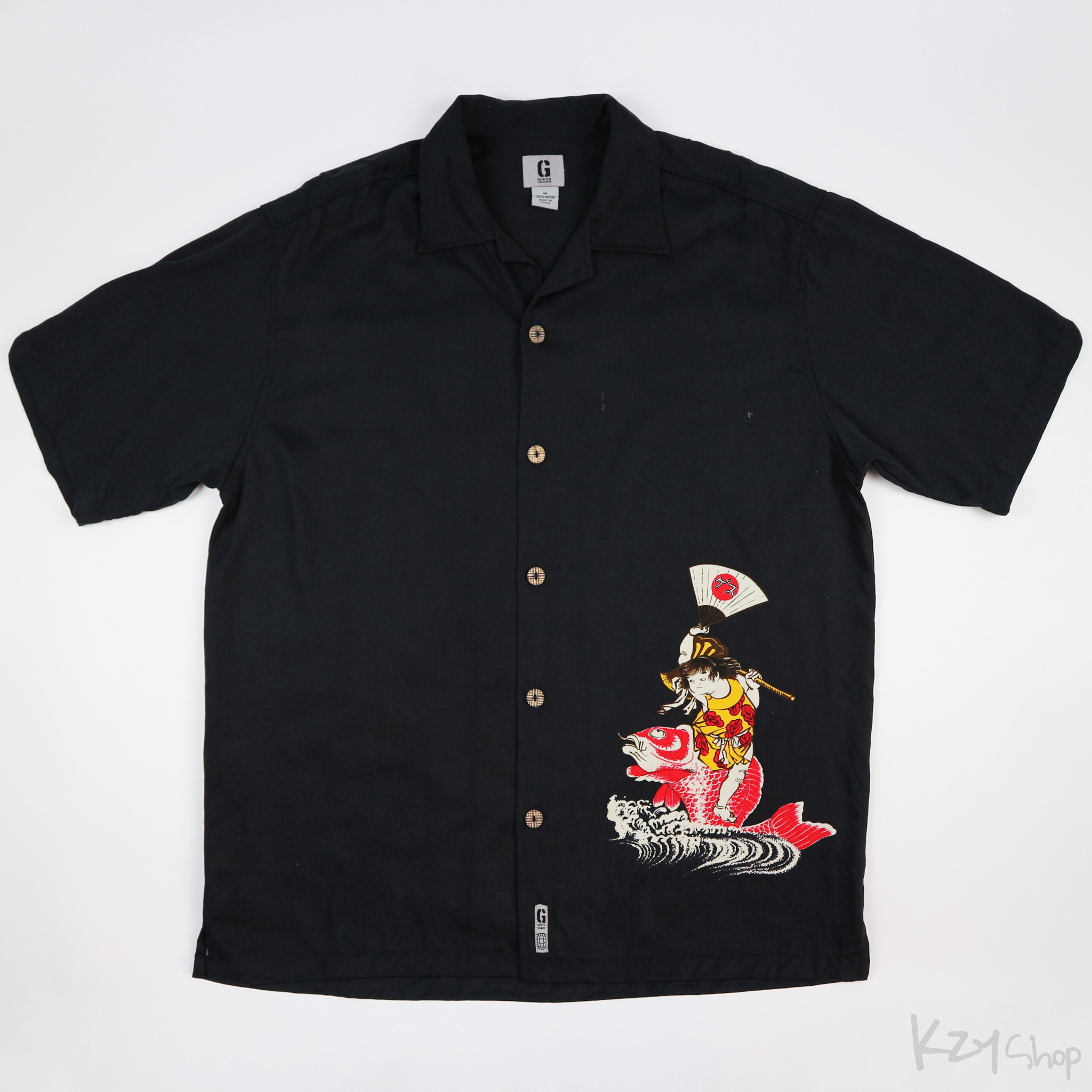 เสื้อฮาวายลายญี่ปุ่น GUESS ลาย คินทาโร่ จอมพลัง