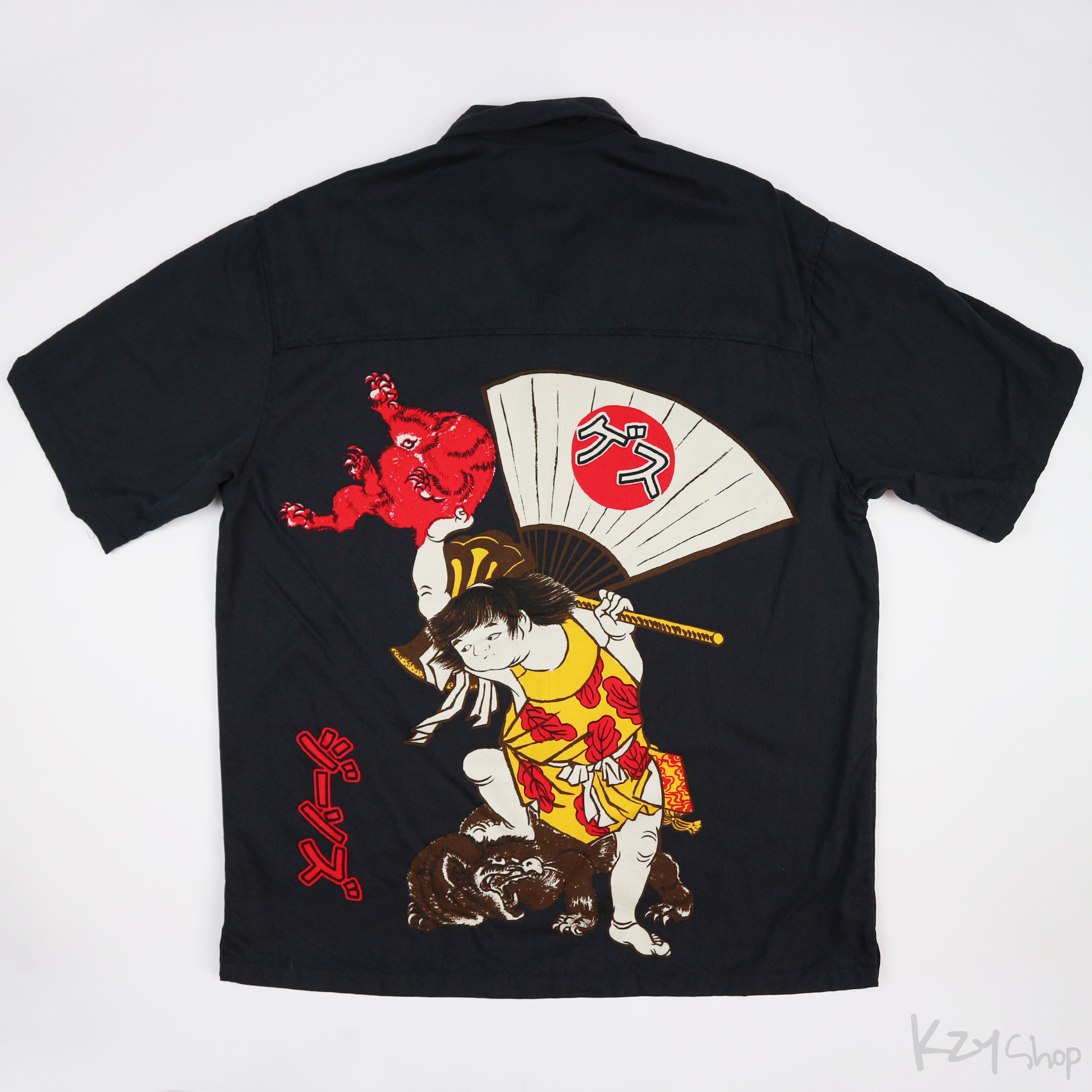 เสื้อฮาวายลายญี่ปุ่น GUESS ลาย คินทาโร่ จอมพลัง