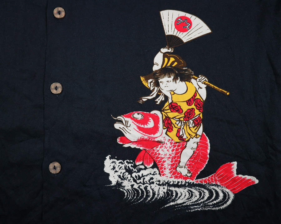 เสื้อฮาวายลายญี่ปุ่น GUESS ลาย คินทาโร่ จอมพลัง