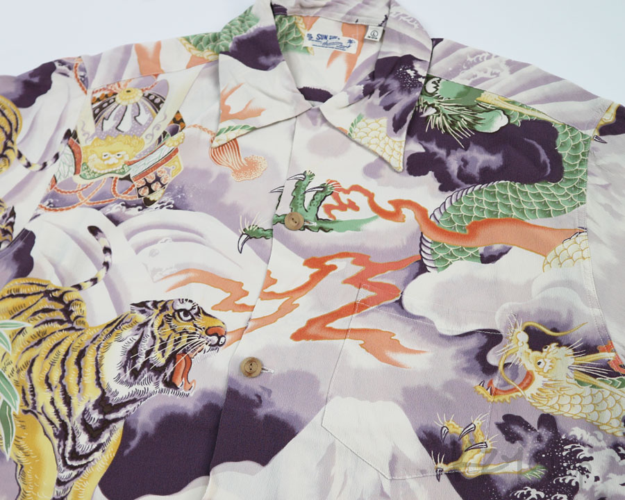 เสื้อฮาวายลายญี่ปุ่น SUN SURF - DRAGON & TIGER