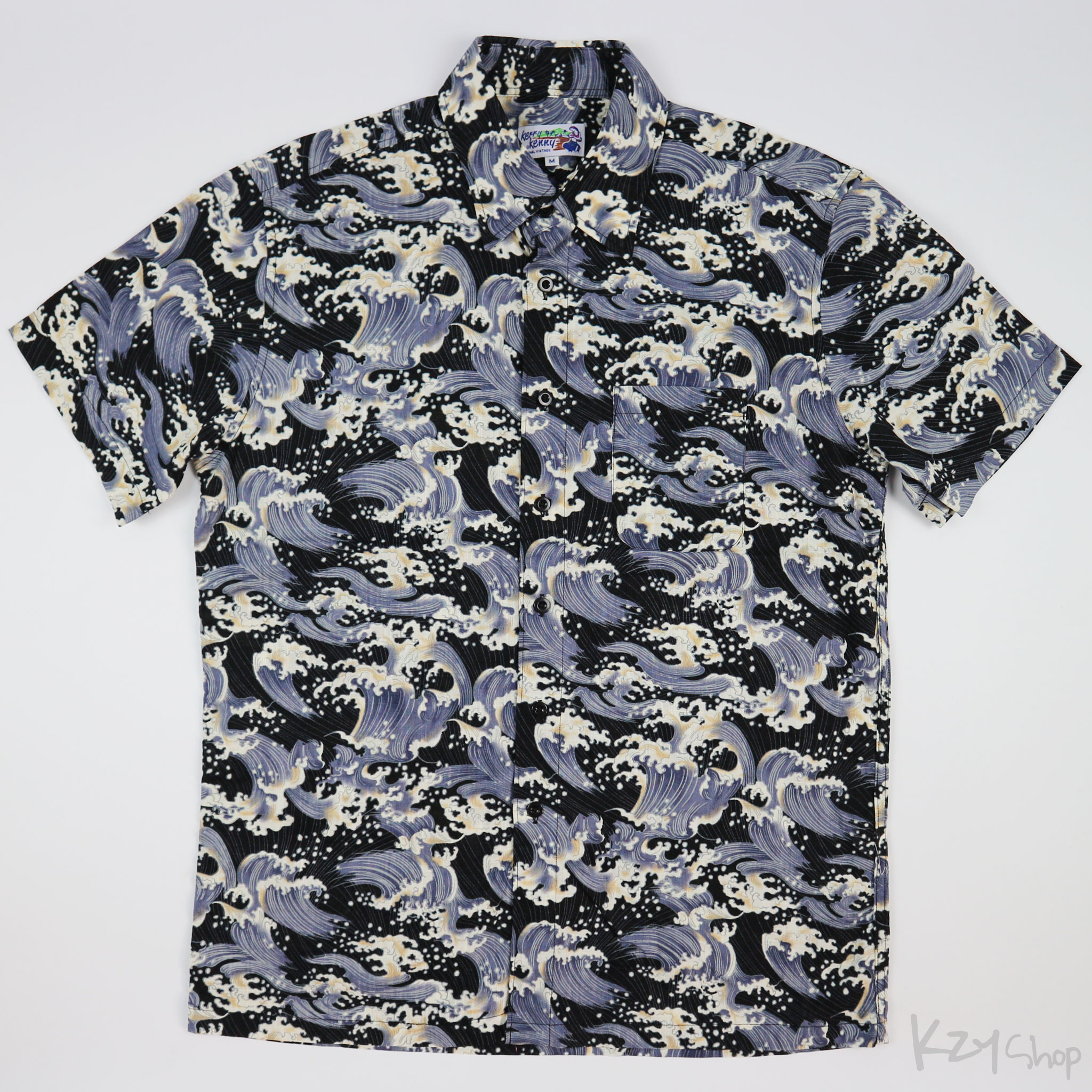 เสื้อฮาวายลายญี่ปุ่น kerry kenny ลาย คลื่นน้ำทะเล