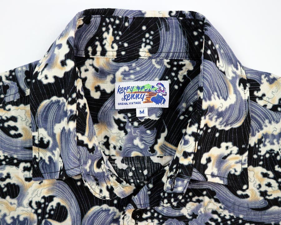 เสื้อฮาวายลายญี่ปุ่น kerry kenny ลาย คลื่นน้ำทะเล