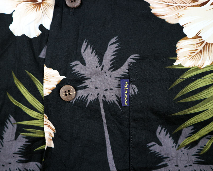 เสื้อฮาวาย Palmwave ลาย ต้นมะพร้าว ดอกไม้