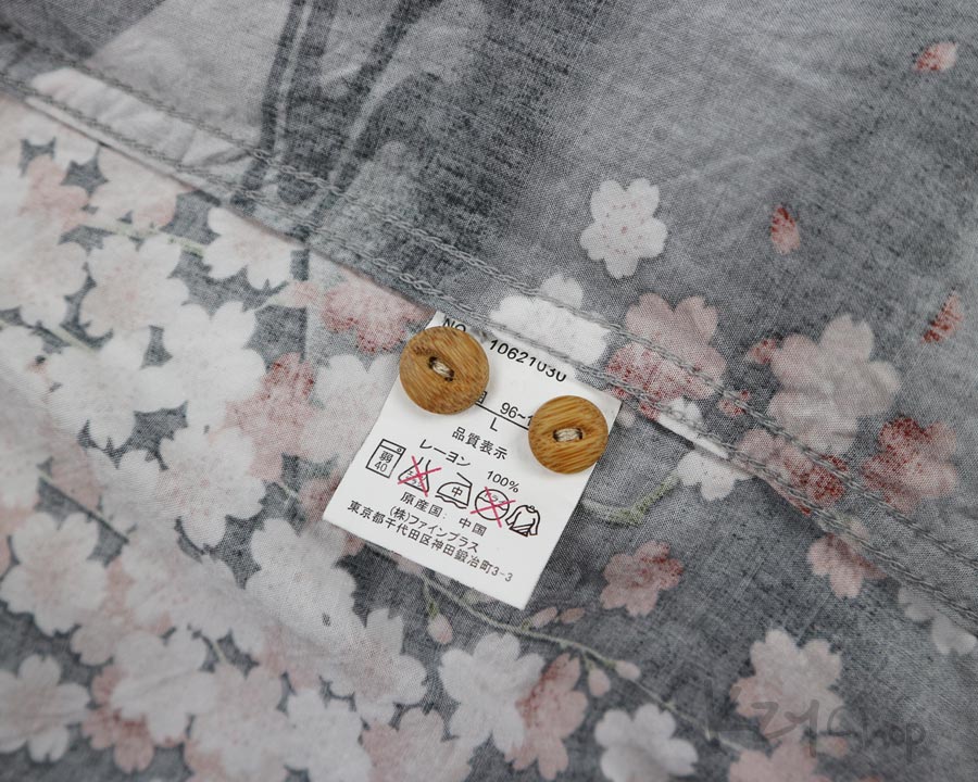 เสื้อฮาวายลายญี่ปุ่น Liquid Aloha ลาย ภูเขาไฟกับดอกซากุระ