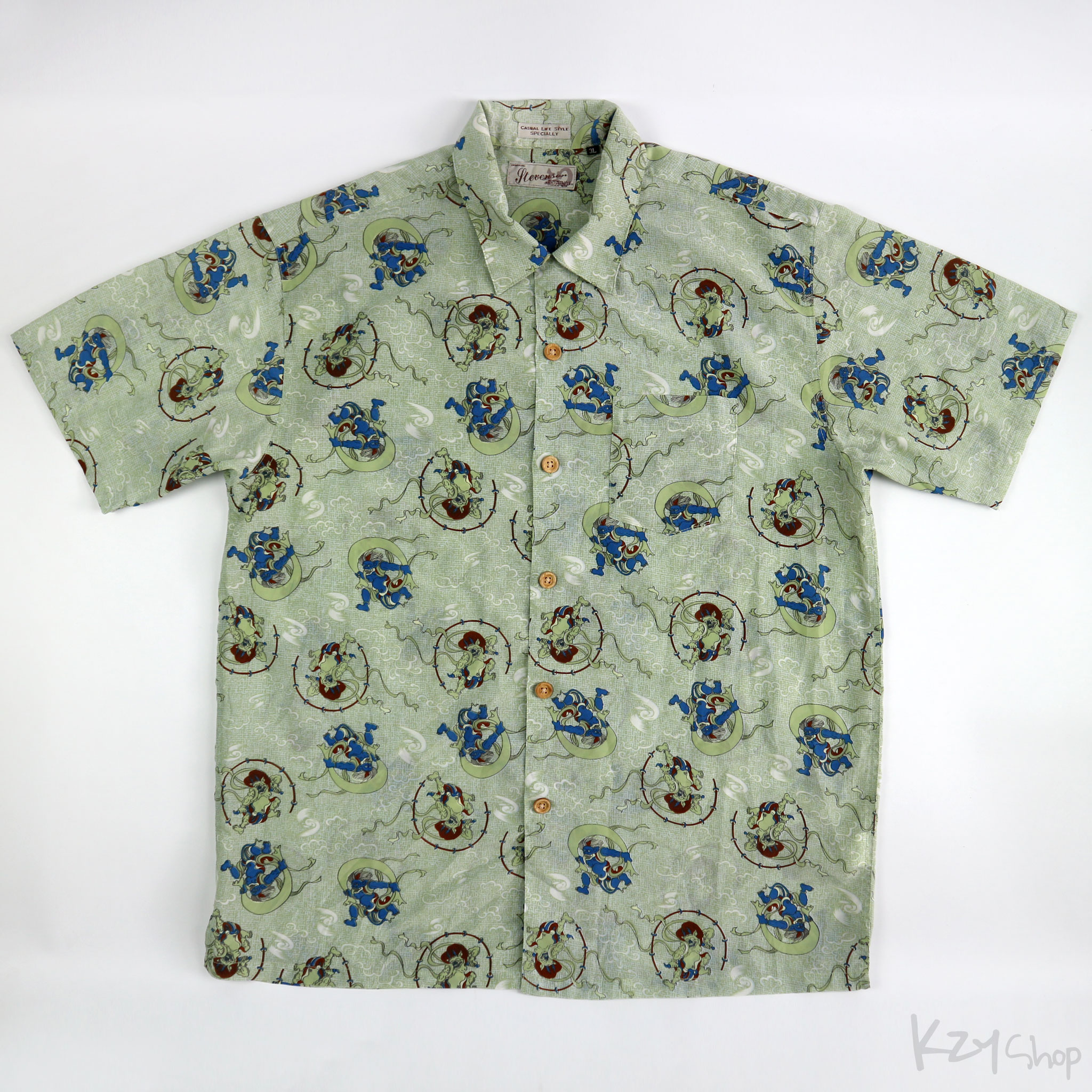 เสื้อฮาวายลายญี่ปุ่น Stevenson - Fujin Raijin