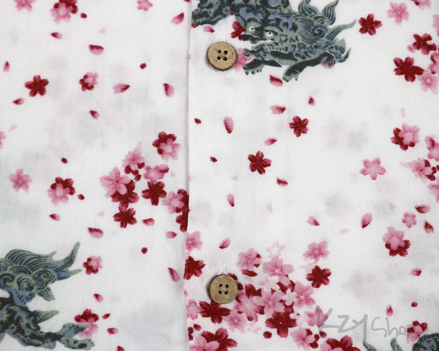  เสื้อฮาวายลายญี่ปุ่น Styled by Originals ลาย สิงห์กับดอกซากุระ