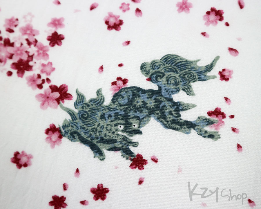  เสื้อฮาวายลายญี่ปุ่น Styled by Originals ลาย สิงห์กับดอกซากุระ