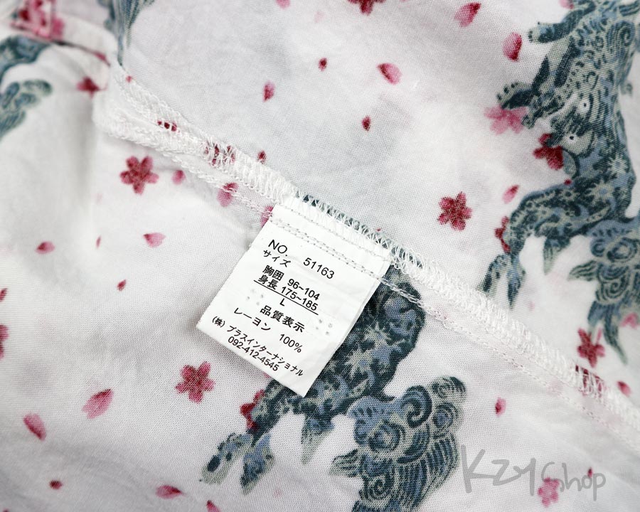  เสื้อฮาวายลายญี่ปุ่น Styled by Originals ลาย สิงห์กับดอกซากุระ
