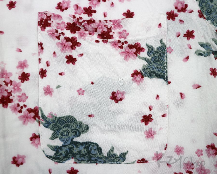  เสื้อฮาวายลายญี่ปุ่น Styled by Originals ลาย สิงห์กับดอกซากุระ