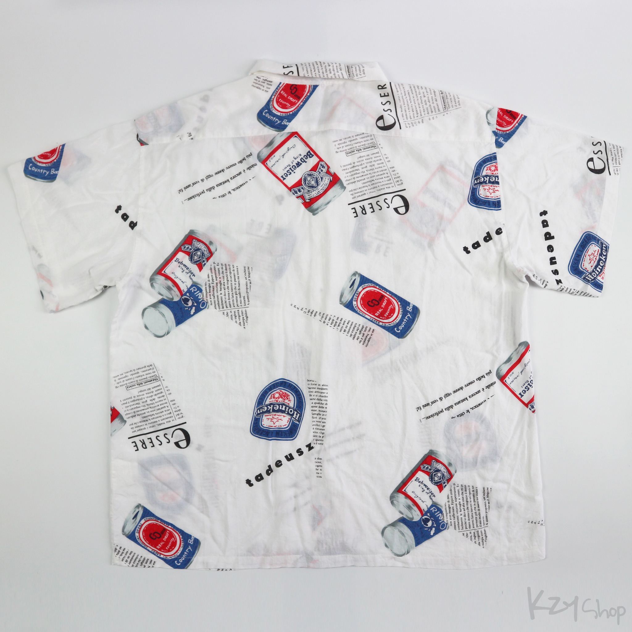 เสื้อฮาวาย CITE HOMME ลาย ล้อเลียนยี่ห้อเบียร์