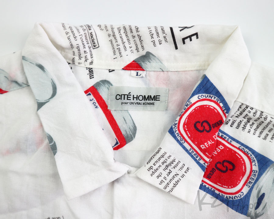 เสื้อฮาวาย CITE HOMME ลาย ล้อเลียนยี่ห้อเบียร์